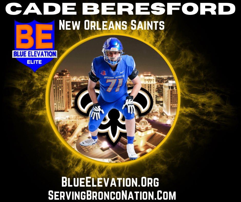 🚨🚨CORRECTION🚨🚨 New Orleans @Saints have invited @CadeBeresford to rookie minicamp. Congratulations Cade! Bleed Blue! Go Broncos!💙🧡💙🧡 #BeElite #BeLegendary #BlueElevation Support the program. Everything Counts↙️ BlueElevation.Org BECOME A MEMBER #BoiseState #Elite…