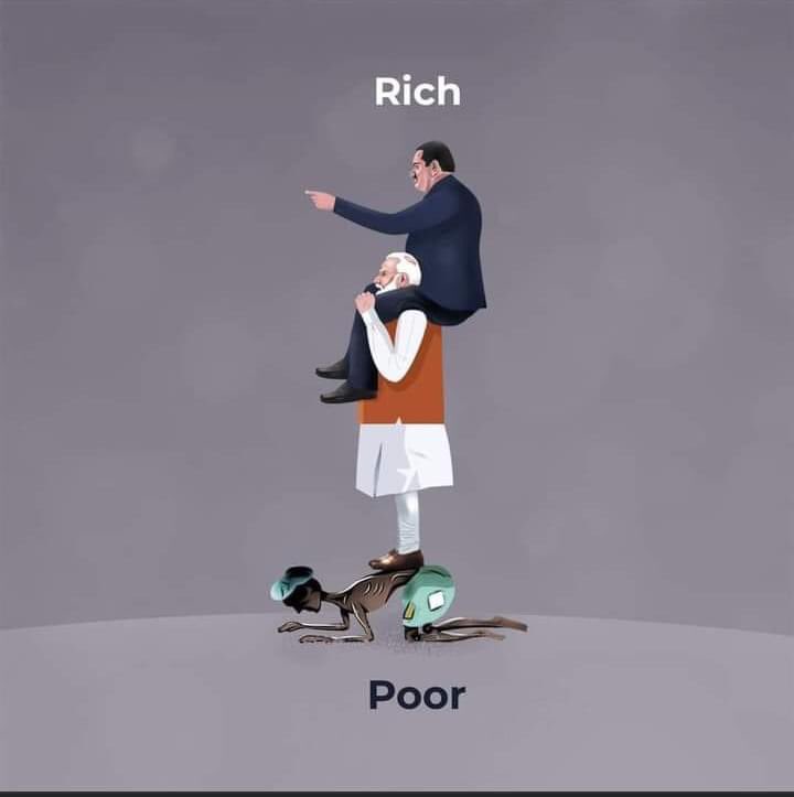 🚨 Modi's vision for India shouldn't prioritize selling its wealth to Adani while neglecting the plight of its poorest citizens. It's time for leadership that uplifts all, not just the privileged few. 

#India #LokSabhaElections2024 
#NoVoteForBJP #LeadershipMatters