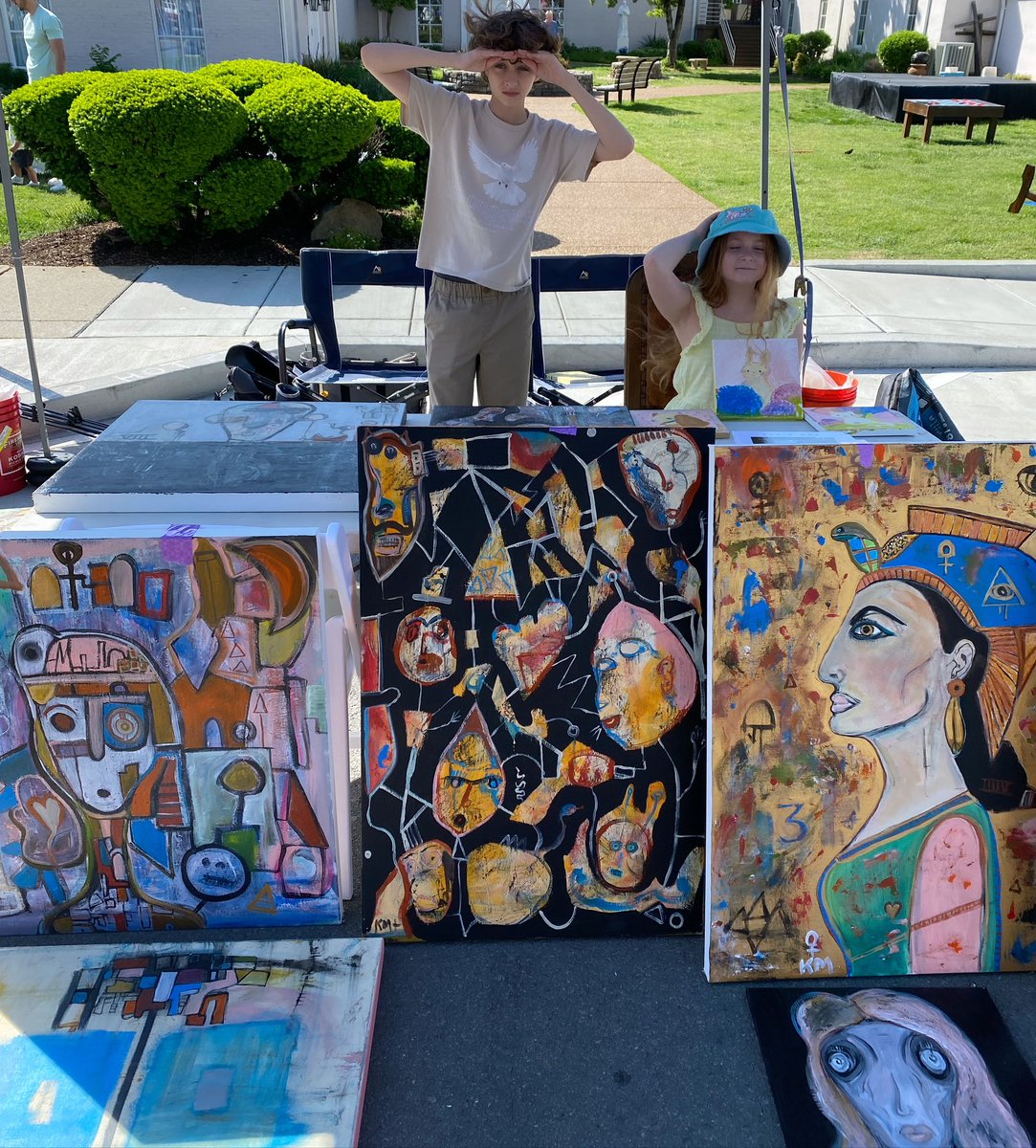 Was downtown Franklin today for the Main Street Festival via the Williamson County Art Council spanning time with fellow humans, art lovers and my max minions Lady & Knightly Max / thank you to all who stopped by our tent.