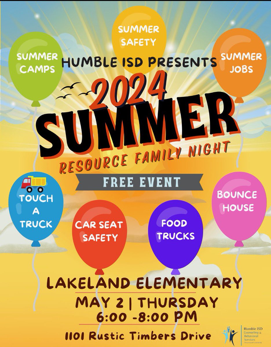 Don’t miss this event!  There will be tons of food and fun for the whole family. There will also be GREAT resources!  <a href="/HumbleISD_HHE/">Hidden Hollow Elementary</a>
