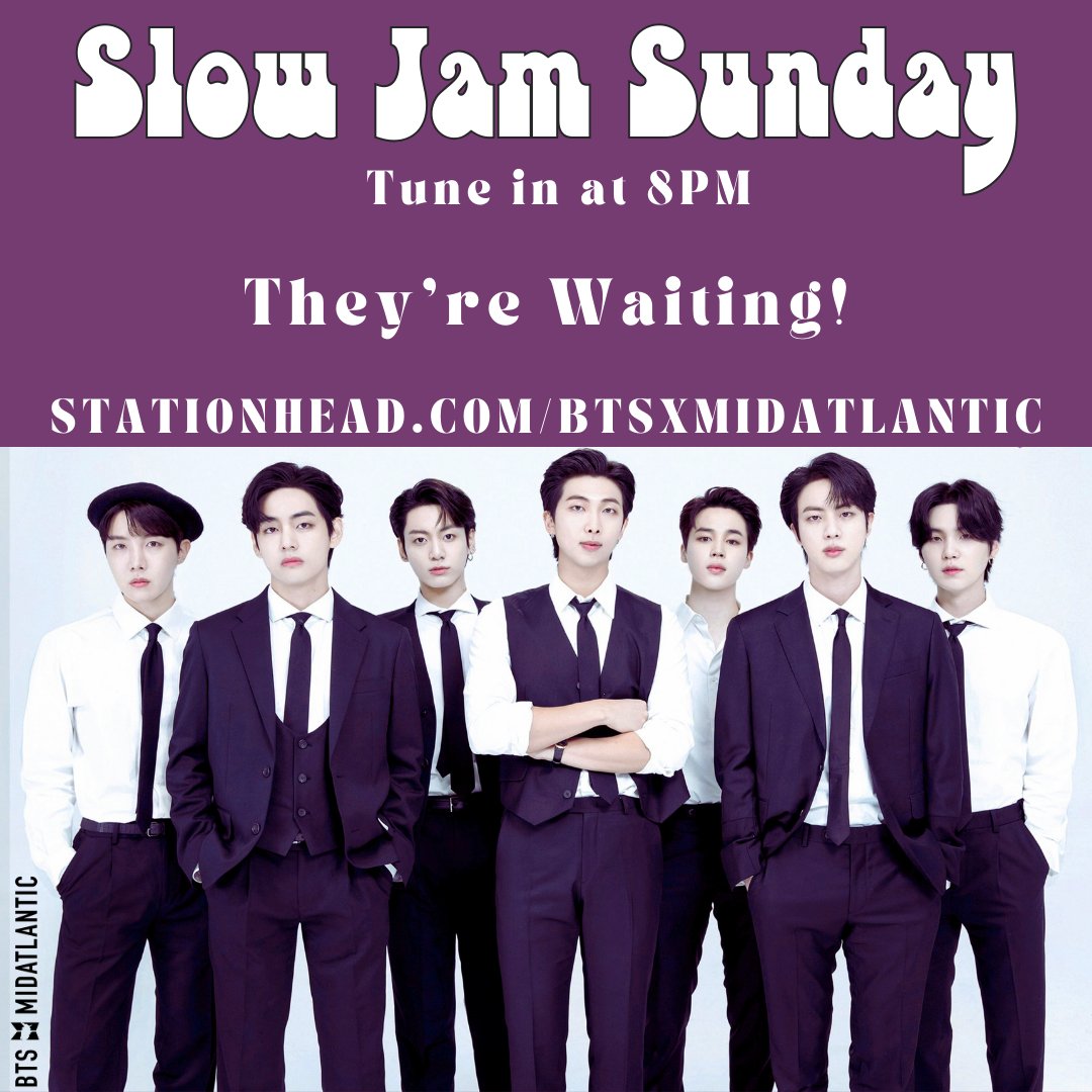 Join me on stationhead for our #SlowJamSunday streaming party... sit back relax and enjoy some of @BTS_twt jams with us!!! ~❄️ Stationhead.com/btsxmidatlantic
