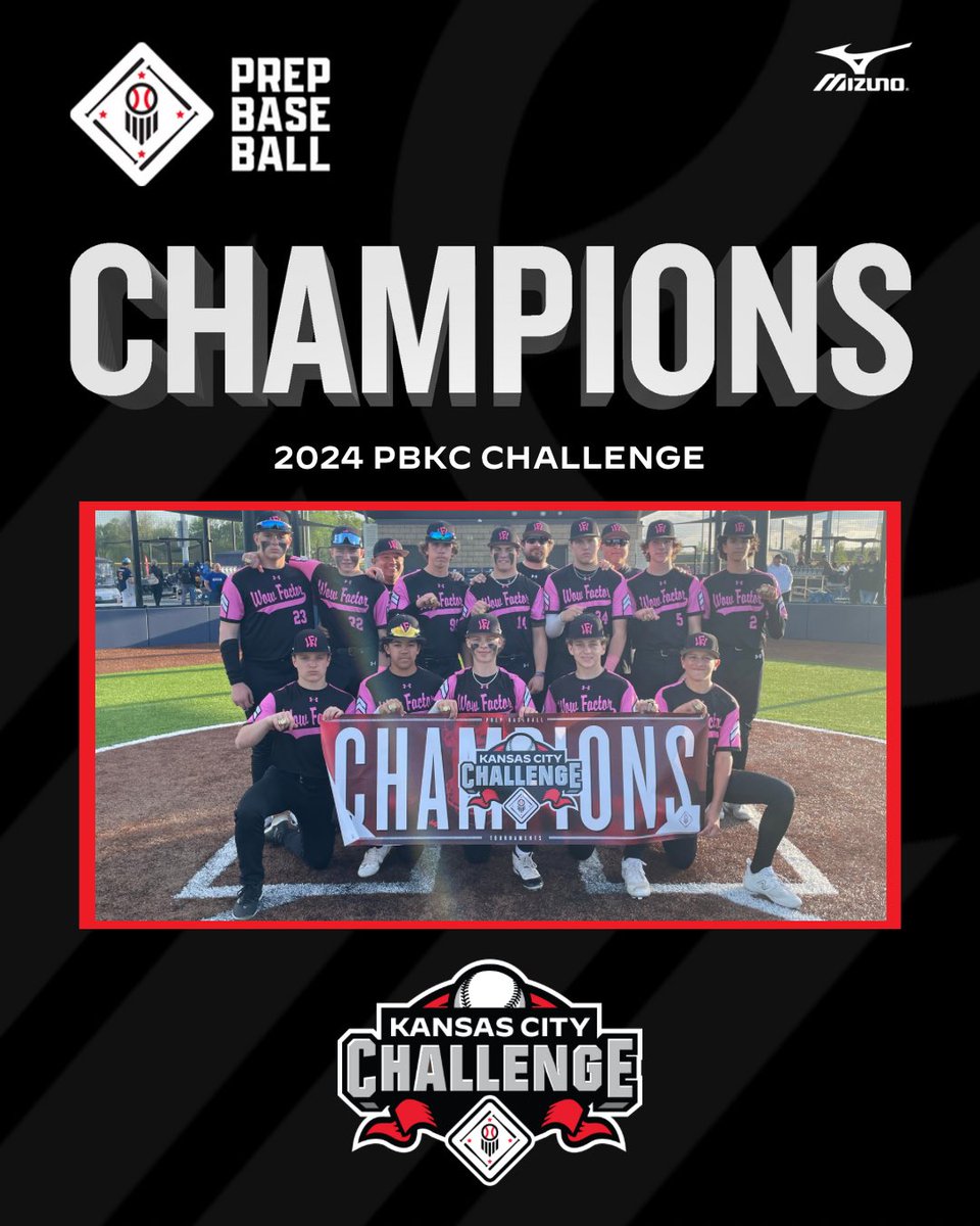 🏆CHAMPIONS🏆 Congratulations to the 2024 PBKC Challenge 14U D1 Champions, Wow Factor UBA National!!! #PrepBaseballKC #BeSeen
