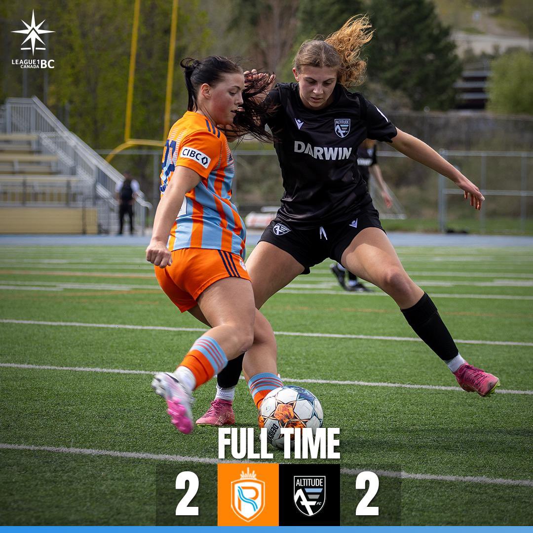 Full time at Hillside Stadium in Kamloops with a 2-2 tie against @goriversfc