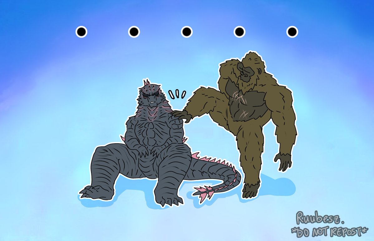 ruubesz's tweet photo. It's really not his hand.
(Mothra shouldn't have left them alone together...)
#GodzillaXKongTheNewEmpire #Godzilla #Kong https://t.co/Rq4Qbw1njF