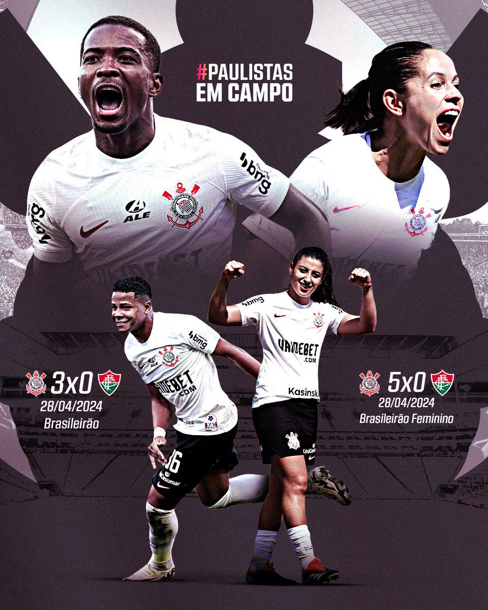 Corinthians Masculino 🤝 Corinthians Feminino
                            Ganhar do Fluminense
#FutebolPaulista #PaulistasEmCampo