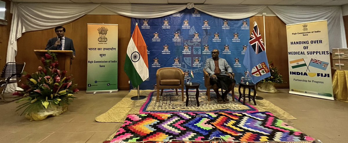 India is privileged to join hands with Fiji again, to help build a strong & healthy next generatn. Glimpses from todays event to handover FJ$280000+ worth of #MadeinIndia drugs to Hon. @MOHFiji Minister @DrLalabalavu for Integrated Management of Childhood Illness program 🇮🇳🤝🇫🇯.