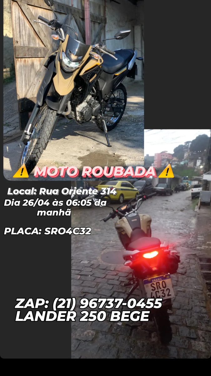 🚨🚨 MOTO ROUBADA 🚨🚨