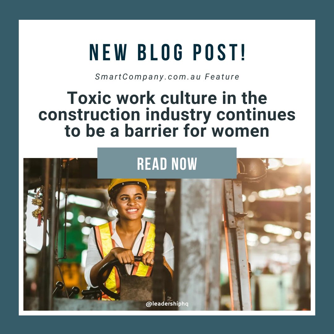 📢 New Blog Alert! Our latest post on SmartCompany delves into a pressing issue: toxic work culture in the construction industry and its impact on women. #WorkCulture #DiversityandInclusion #SmartCompany

smartcompany.com.au/opinion/toxic-…