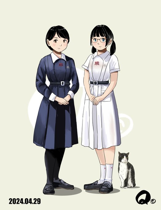制服描いたよ神戸松蔭高等学校 冬服 夏服夏服への衣替えが地元のニュースになる高校です(リアルの高校の制服描くの何年ぶりだろ、どうですかね) 