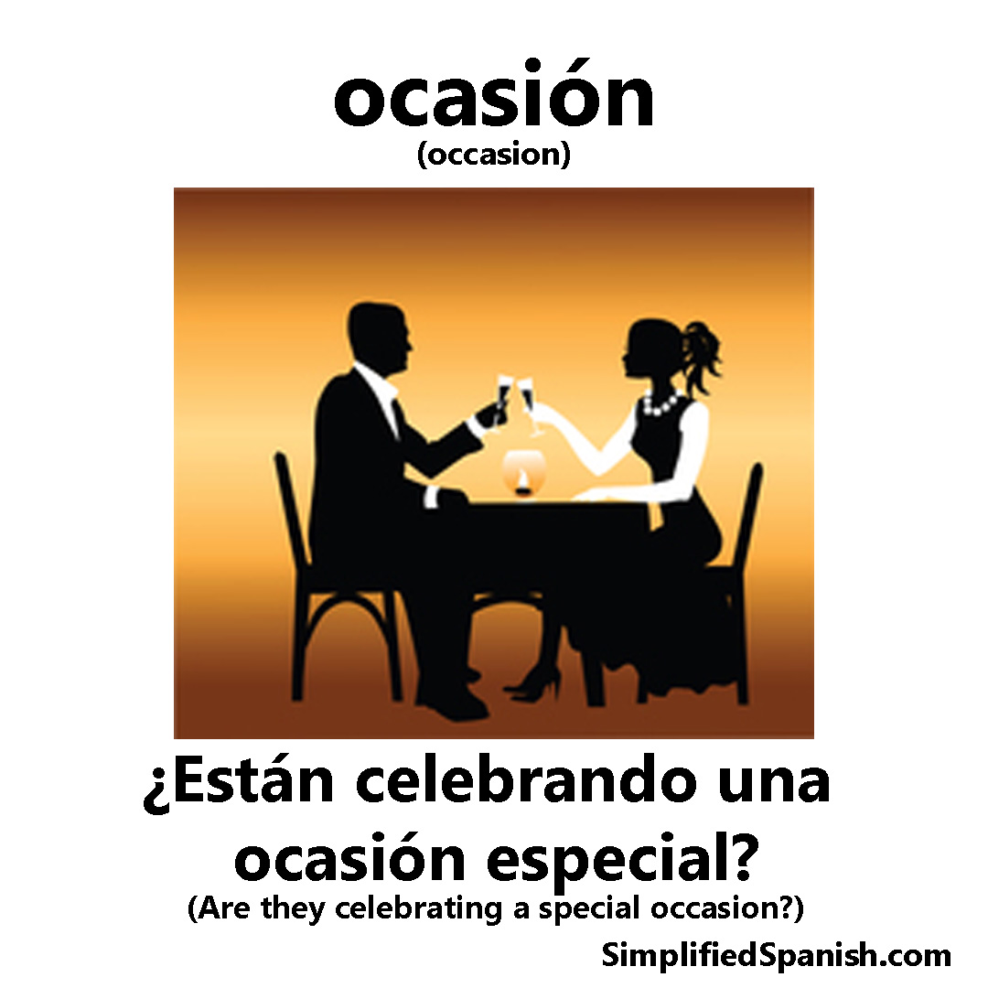 Today's #Spanish word of the day is 'ocasión' (occasion).

'¿Están celebrando una ocasión especial?'
(Are they celebrating a special occasion?)

simplifiedspanish.com/words/ocasion.…

#wordoftheday #spanishvocabulary #studyspanish #learnspanish #spanishlessons