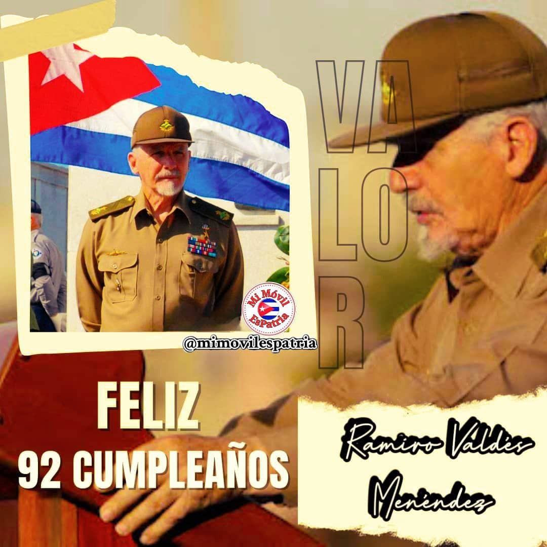 Honor al Héroe de #Cuba, Comandante Ramiro, atacó el Moncada, vino en el Granma, luchó en La Sierra, acompañó al Ché en la invasión y jamás ha dejado de defender la Revolución.
#Felicidades.