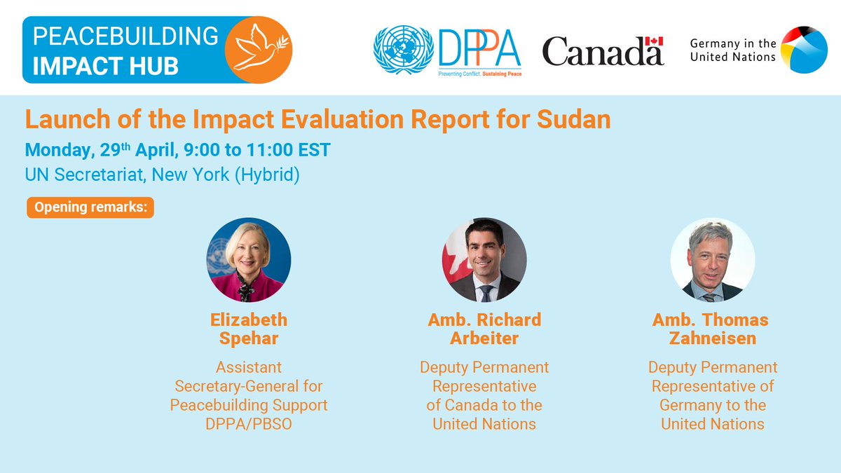 📢 #HappeningNow Reducing land conflict and improving service delivery Launch of the report: An impact evaluation of a project in East Darfur, Sudan🇸🇩 Read the full report here: bit.ly/SudanImpact #PeacebuildingImpactHub