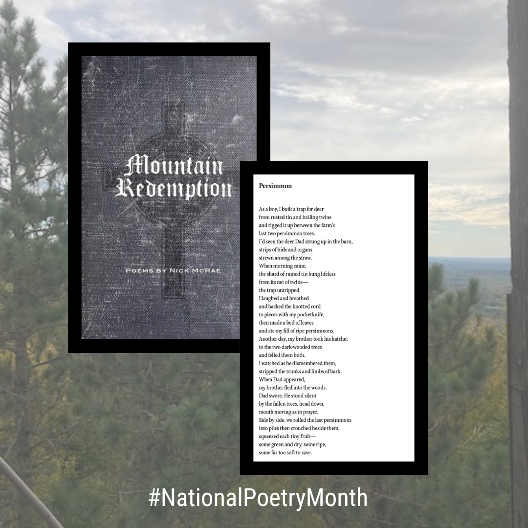 National Poetry Month - Day 28 Persimmons from Mountain Redemption the Winner of the 2011 Black River Chapbook Competition by Nick McRae Peek inside Mountain Redemption l8r.it/cfrC #NationalPoetryMonth #PoeticLife