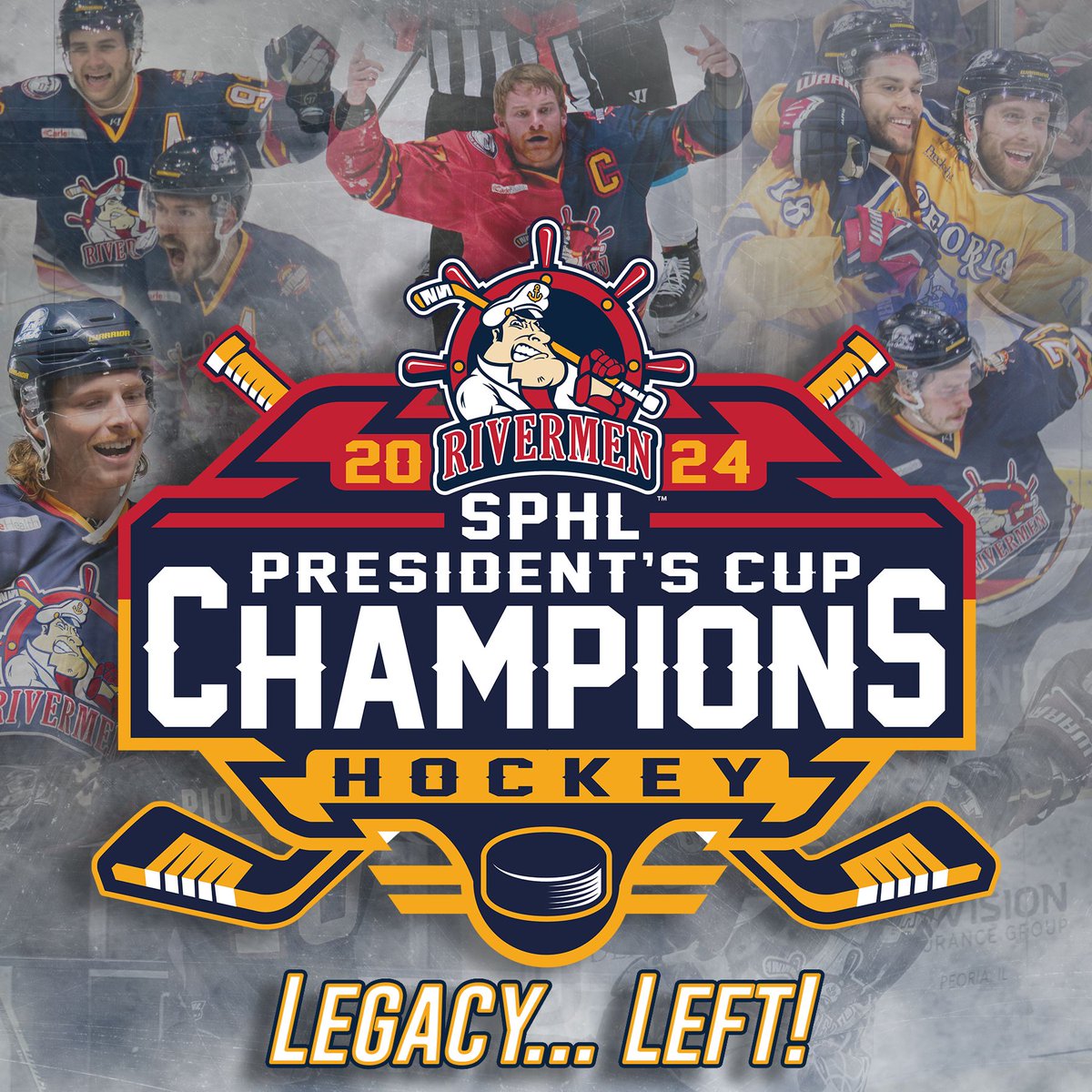 THE PEORIA RIVERMEN ARE PRESIDENT'S CUP CHAMPIONS!!!!!
5-1 FINAL AGAINST HUNTSVILLE ON HOME ICE! #HoistTheColors