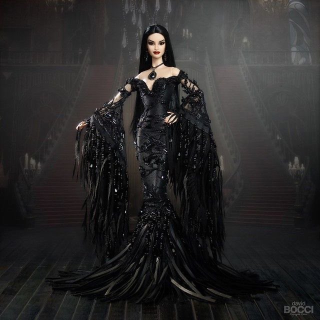 morticia addams barbie by david bocci