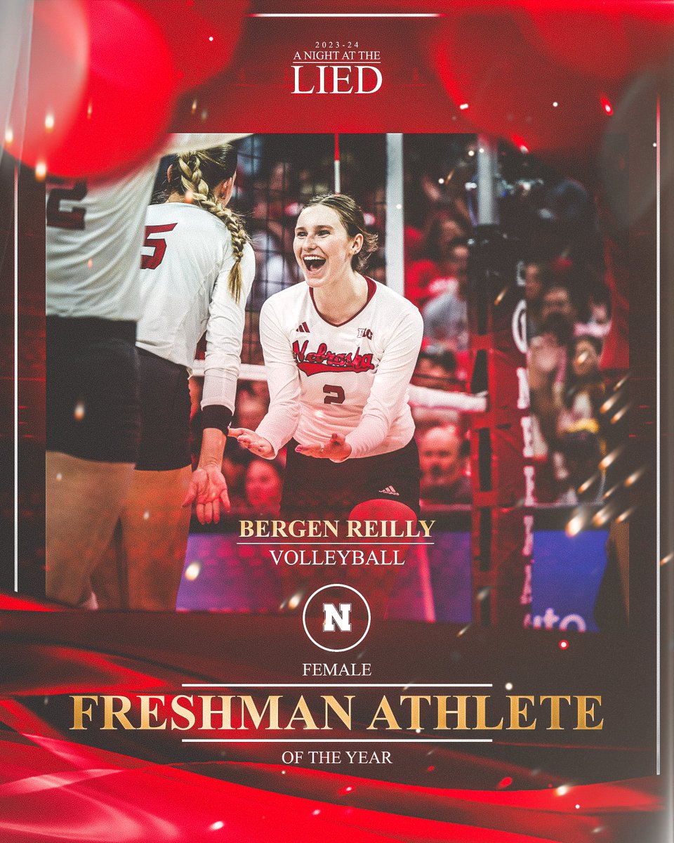 Nebraska Huskers (@huskers) on Twitter photo <a href="/HuskerWGolf/">Nebraska Women's Golf</a> <a href="/HuskerMTennis/">Nebraska Men’s Tennis</a> 🏅 Female Freshman Athlete of the Year 🏅
🏐 Bergen Reilly, <a href="/HuskerVB/">Nebraska Volleyball</a> <a href="/HuskerWGolf/">Nebraska Women's Golf</a> <a href="/HuskerMTennis/">Nebraska Men’s Tennis</a> 🏅 Female Freshman Athlete of the Year 🏅
🏐 Bergen Reilly, <a href="/HuskerVB/">Nebraska Volleyball</a>