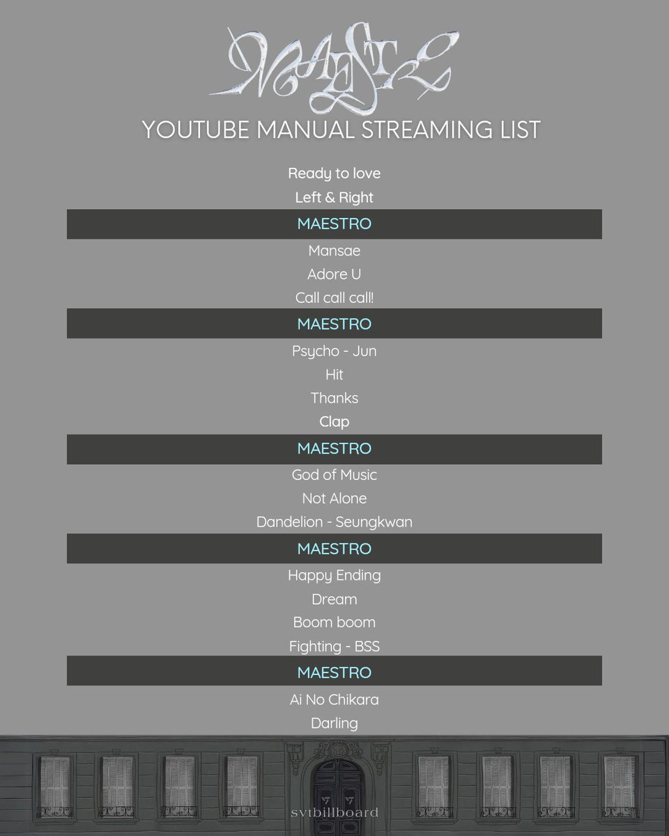 [YOUTUBE MANUAL PLAYLISTS] So much excitement! 🥳 #MAESTRO is dropping in just a few hours! 😍 Check out our manual streaming playlists to keep the stream going strong! Let's stick to the guidelines and exceed our goals together CARATs! 💎🔥 🪄 MAESTRO Music Video, Release ⏰ 6…