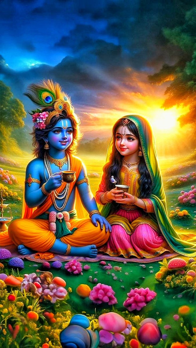 सुप्रभात। आपसी अटूट प्रेम की मूर्ति श्री कृष्ण और राधा जी की जय। आप सब दिन मंगलमय हो। Good Morning X Family 💞💐💥