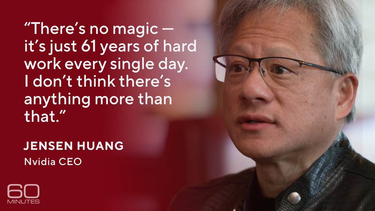 “It is the most extraordinary thing,” says Nvidia CEO Jensen Huang, “that a normal dishwasher-busboy could grow up to be this.” An immigrant from Taiwan, Huang has been CEO of Nvidia for over 30 years and says he is still eager to create new technology. cbsn.ws/3WiNvU8