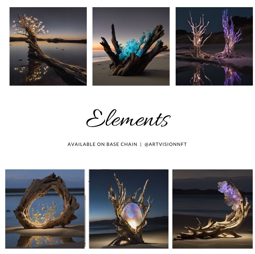 My first collection of 1/1 arts on Base chain, on Foundation! 🌪️ Elements 🌪️ foundation.app/collection/ele… 🚨6 arts are available and priced between 0.039 ETH and 0.065 ETH 😍