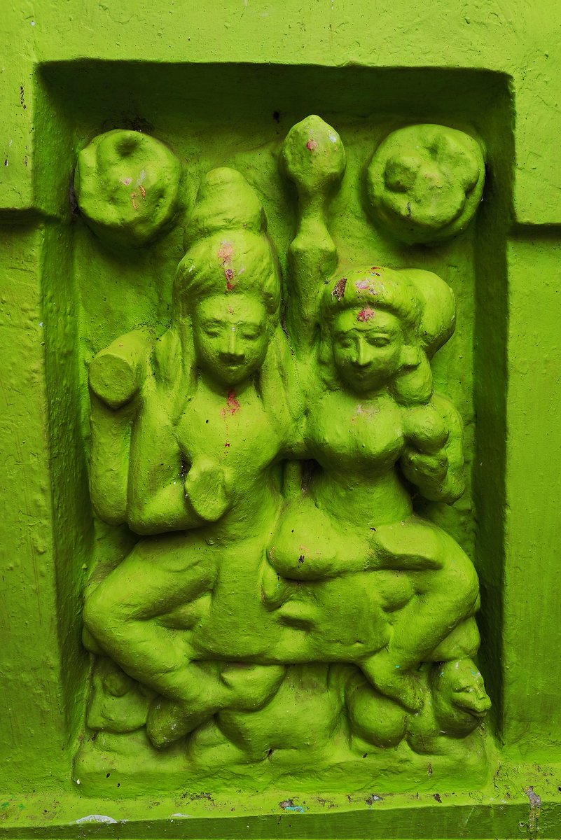 Beautiful image of Uma-Maheswara on the exterior wall of 10th century Bateswara Mahadev temple, Palur Ganjam, Odisha the famous ancient port on Kalinga Sea. Colour coating has covered the original look