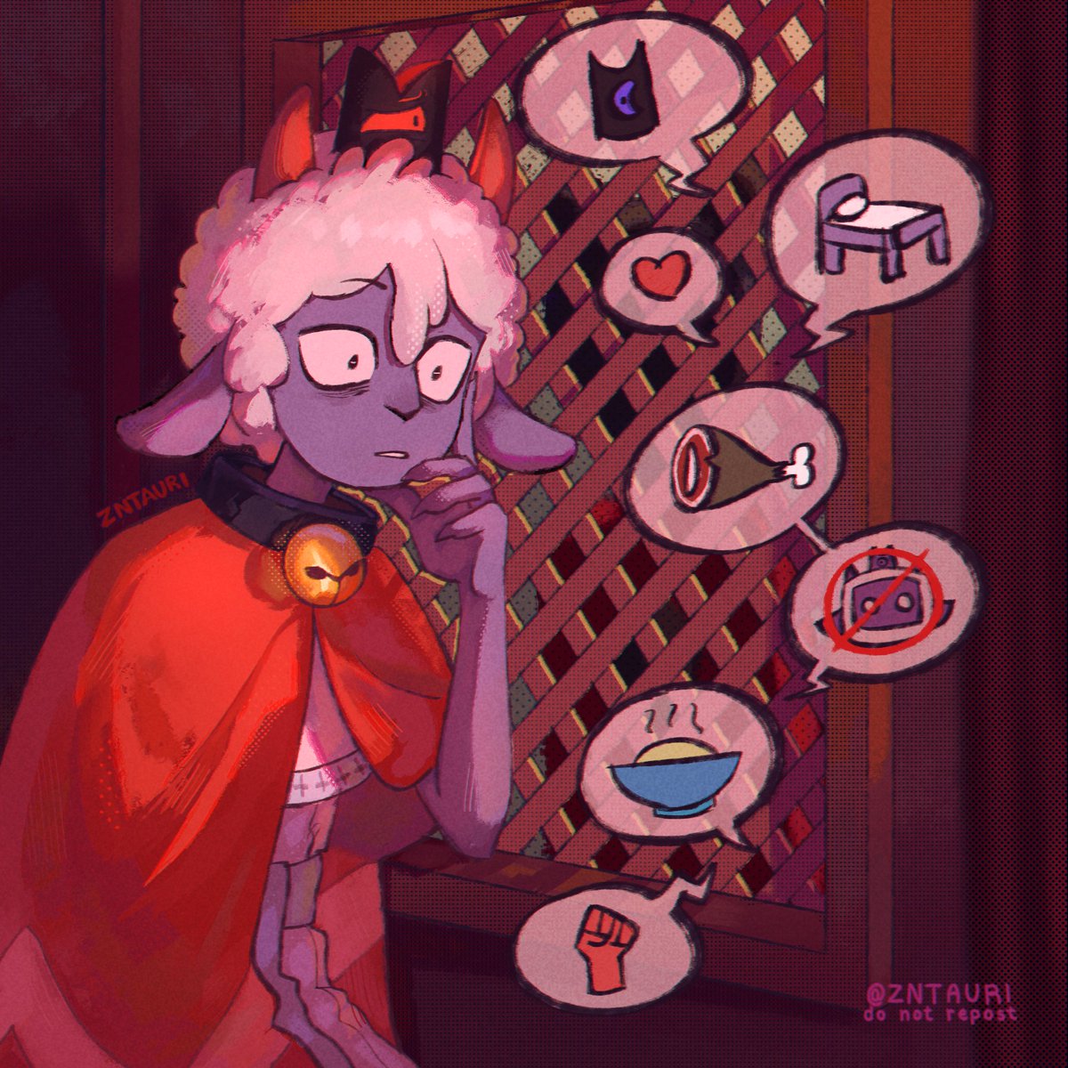 Started this as a simple way to get rid of my art block and ended up with 8 fully rendered drawings somehow (1/2)
#CultoftheLamb #cotlfanart #cotl #fanart #art