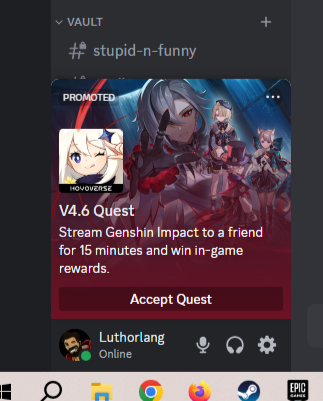 Luthorlang's tweet photo. hey @discord what is this? I don't need this. https://t.co/3m4gyax1cz