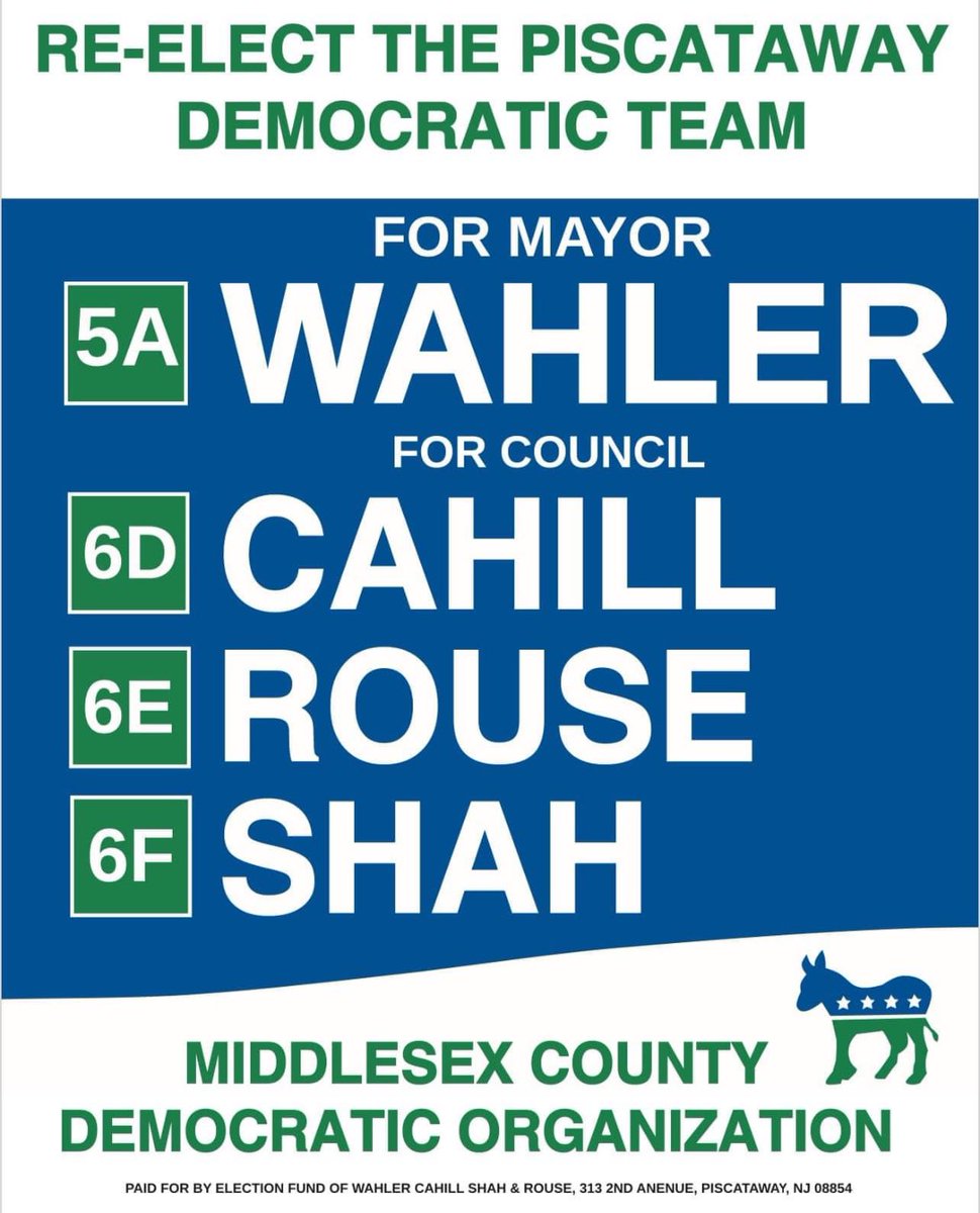 klane134's tweet photo. The MCDO endorsed team of WAHLER, CAHILL, ROUSE &amp; SHAH: Long standing, dedicated Piscataway residents who define good governance. Fiscally responsible, sound policy makers who committed to moving our township forward to continued success!  #piscataway #pway #piscatawaynj https://t.co/v9ACVSIM4Q