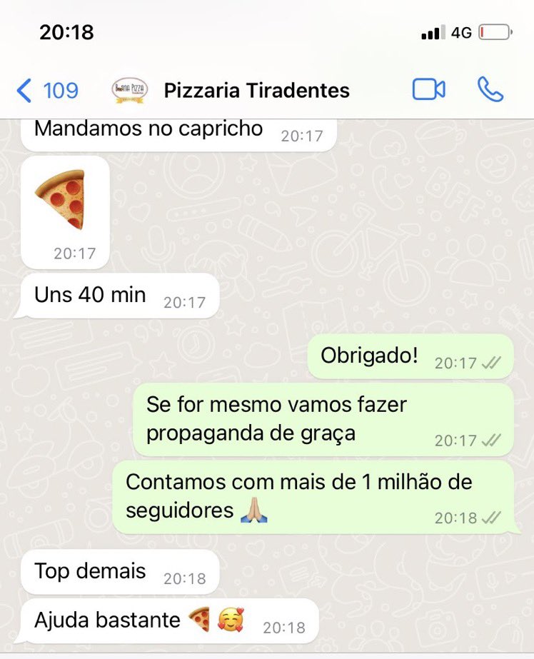 Eu sempre mando essa aqui e o pessoal manda a pizza mais caprichada da vida