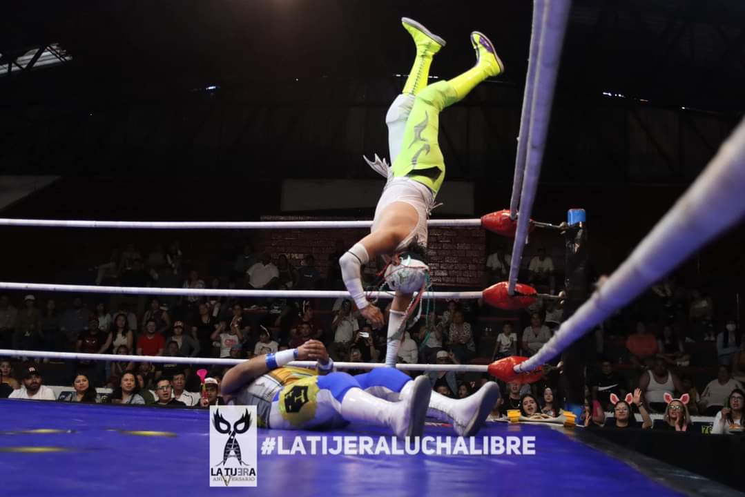 LaTijeraLucha's tweet photo. La primera lucha del cartel de #LuchaLibreMagazine y #ProduccionesMaskaraNocturna es para la tercia técnica #PrincipeTezka, #AguilaGuerreraJr y #NinjaKid pasando por encima de #Maleante, #Zkanor y #Aztlan en un cierre donde los 6 arriesgaron el físico para el agrado de la afición https://t.co/0hKcntIHNE