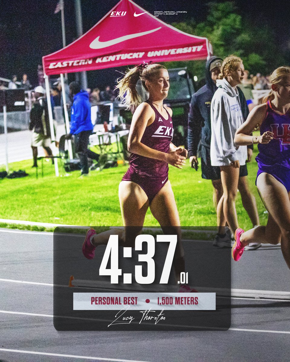 Another PB for Lucy! She posted a personal-best 1,500-meter tone of 4:37.01 at the Rick Erdmann Twilight! 👏 #GoBigE