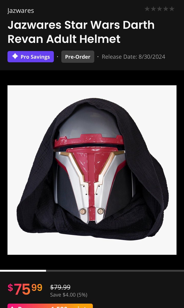 So this is news…knew a Revan helmet was coming to GameStop, but had no idea that it would be made by Jazwares of all people #StarWars