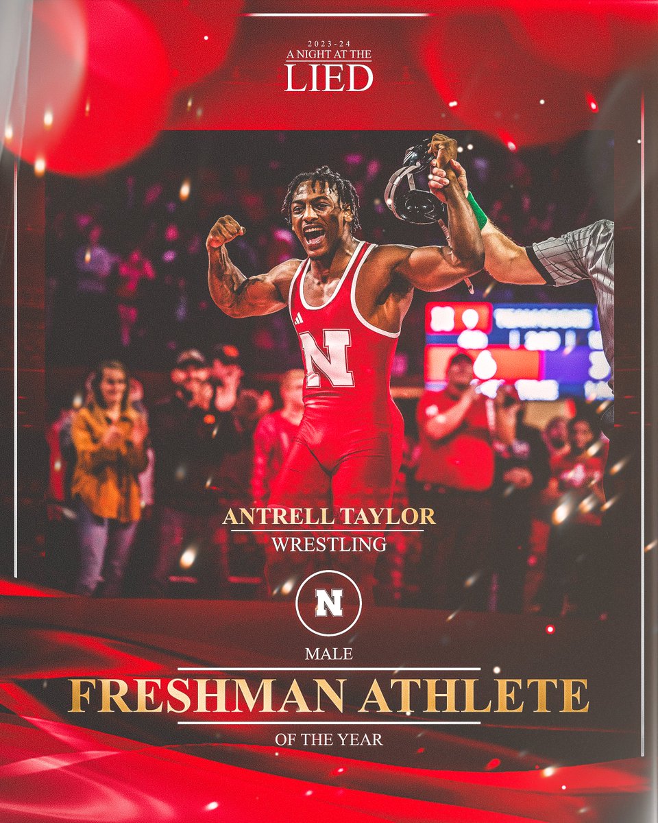 Nebraska Huskers (@huskers) on Twitter photo <a href="/HuskerWGolf/">Nebraska Women's Golf</a> <a href="/HuskerMTennis/">Nebraska Menβs Tennis</a> <a href="/HuskerVB/">Nebraska Volleyball</a> π
Male Freshman Athlete of the Year π
πͺ Antrell Taylor, <a href="/HuskerWrestling/">Nebraska Wrestling</a> <a href="/HuskerWGolf/">Nebraska Women's Golf</a> <a href="/HuskerMTennis/">Nebraska Menβs Tennis</a> <a href="/HuskerVB/">Nebraska Volleyball</a> π
Male Freshman Athlete of the Year π
πͺ Antrell Taylor, <a href="/HuskerWrestling/">Nebraska Wrestling</a>