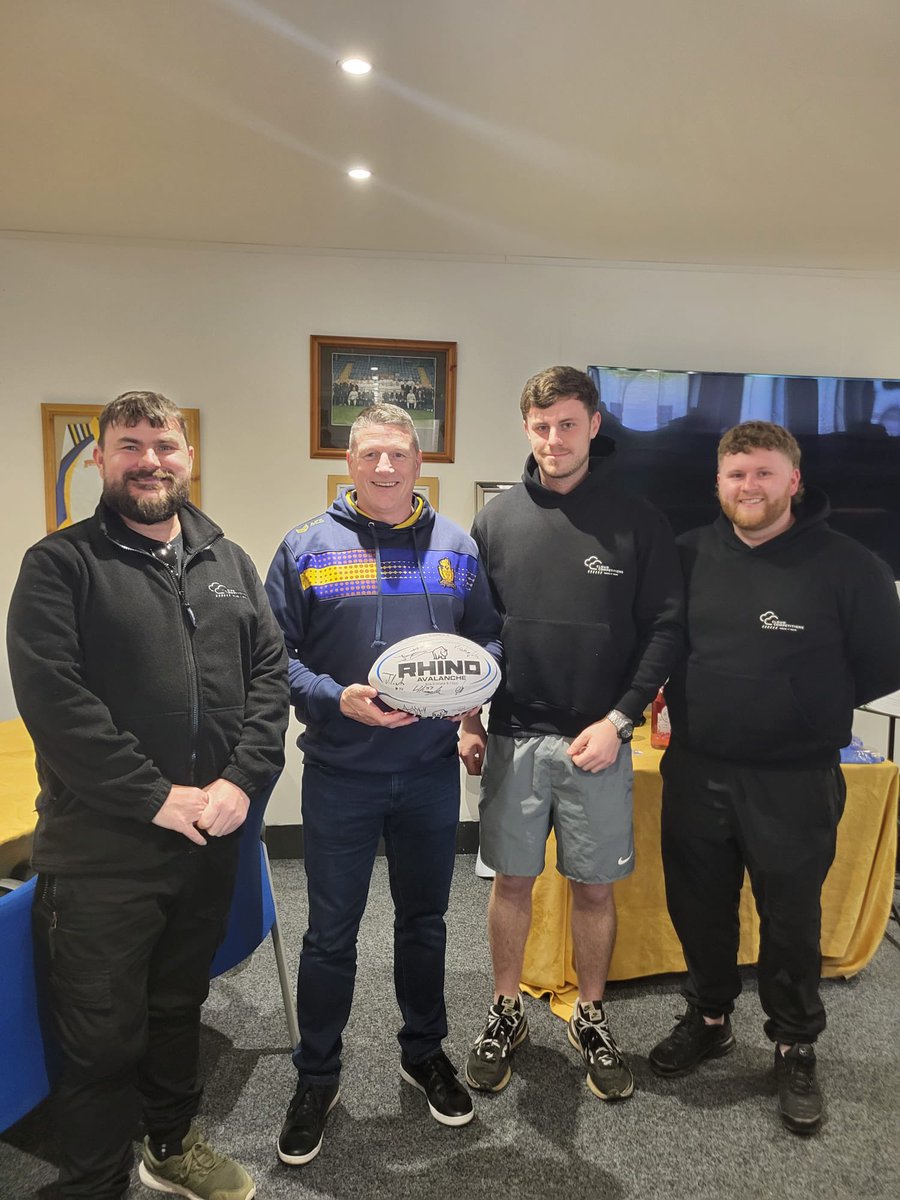 Yesterday @Ryanofking was nominated man of the match and was presented with his prize by Ian Lowrey while the lads from Cloud Competitions were our Matchball sponsors and were presented with a signed ball by Jonty Gorley #WeareHaven