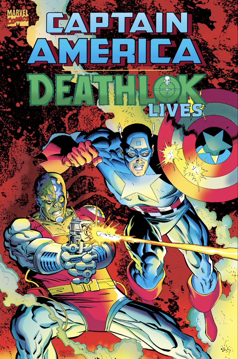 Captain America : Deathlok Lives (1993) TPB cover by Mike Zeck @MikeZeck