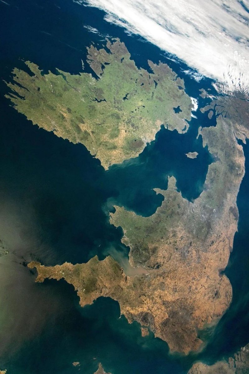 United Kingdom and Ireland as seen from Space on a rare clear day.