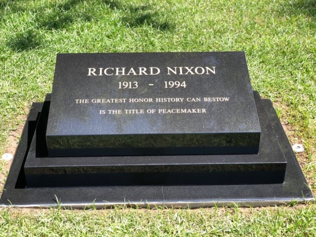 #RichardNixon was laid to rest beside his wife; Pat had died on June 22, 1993. They are buried only steps away from Richard Nixon's birthplace and boyhood home. #Presidents