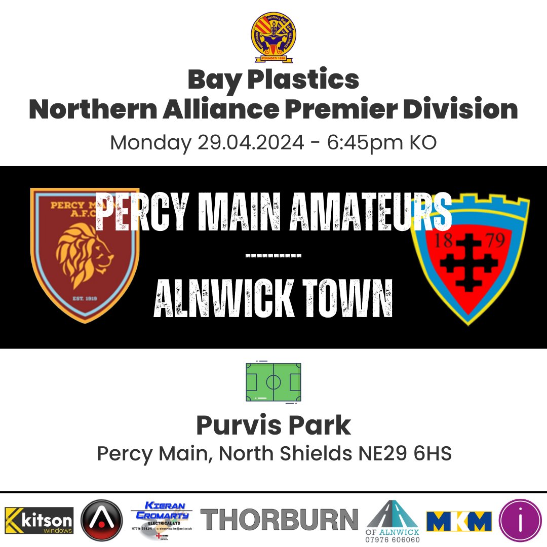 ⚽️ Matchday 
🏆 @nfalliance1890 Premier
🆚️ @PercyMainAFC
🕡 6:45pm KO
🏟 Purvis Park NE29 6HS 

Haway The Wick ⚫️⚪️