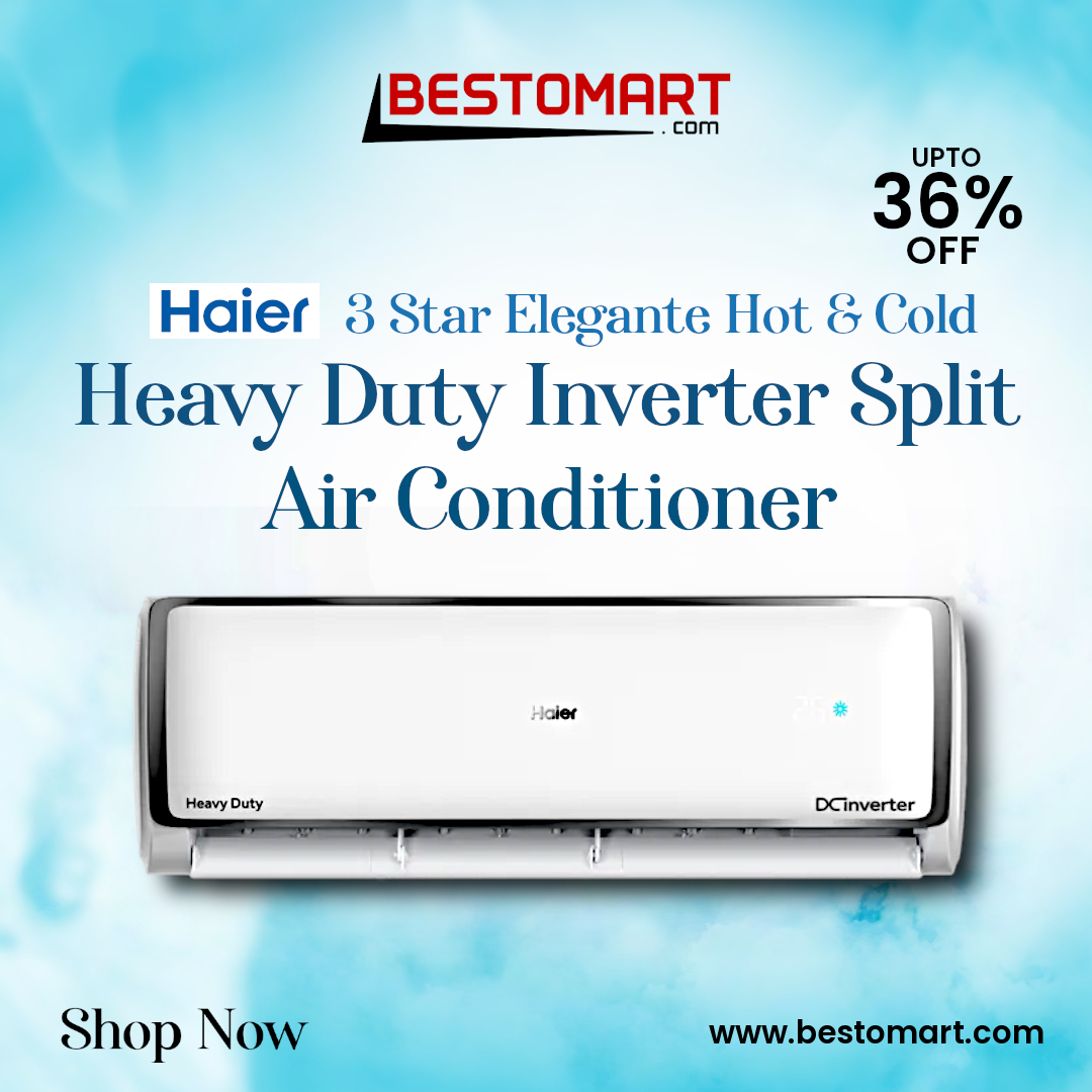Know more about 'Haier 3 Star Elegante Hot & Cold Heavy Duty Inverter Split Air Conditioner', and choose the right one for yourself.

Bestomart - The Pride of Indian E-commerce.
For more Visit: shorturl.at/eBPR5
Contact us: +91 8754111207

#HaierAC
#EleganteAC
#HotAndColdAC