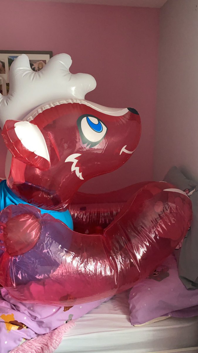 waking up to a beautiful girl right in my face this morning was a great feeling, think blossom might be staying here for a while now 🥰 #inflatables #inflatableworld #iw #inflatableskunk