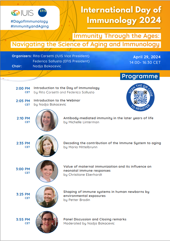 The day is finally here! Happy International Day of Immunology! Here is our program for our webinar today, starting at 14:00 CEST! Register here to join: loom.ly/M63fa6w !