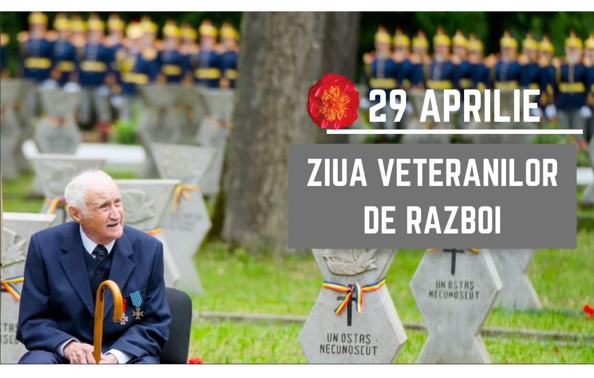 29 Aprilie - Ziua Veteranilor de război Sacrificiul impune respect!🇷🇴 Este ziua celor care au luptat pentru România, au fost răniți sau prizonieri, și-au lăsat acasă familia, au renunțat la tot și au plecat pe front. Mai sunt în viață doar 699 de veterani de război. Să-i onorăm!