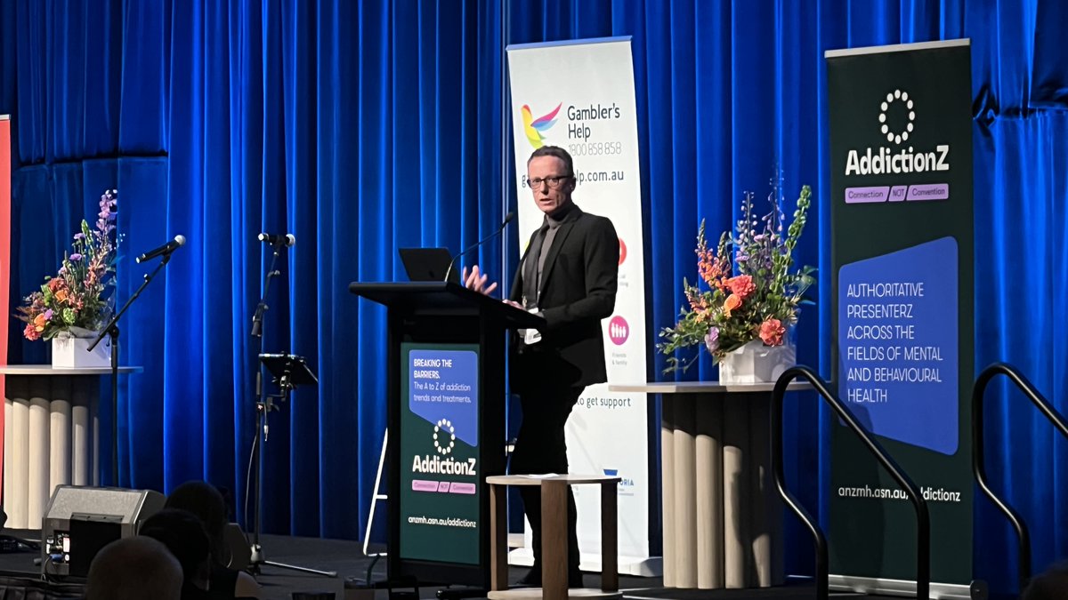 Today at #ADD24 Dr Richard Cash @360Edge delivered his keynote “Cutting The Gordian Knot: Trauma & AOD Practice”. Outlining the dilemma of using alcohol & drugs to alleviate distress, where the coping response can get in the way of recovery from trauma. #addiction #aodtreatment