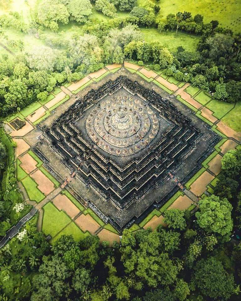 Borobudur Temple Compounds, one of the greatest Buddhist monuments in the world, and was built in the 8th-9th Centuries AD, during the reign of Syailendra Dynasty (750-850 AD). The monument is located in the Kedu Valley, in the southern part of Central Java, at the centre of the