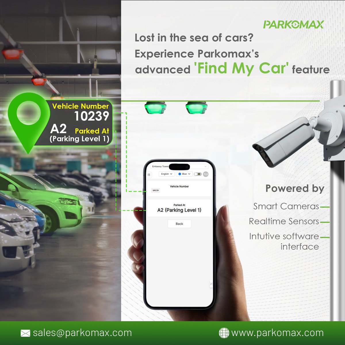 Never lose your car in the parking lot again!

Introducing Parkomax's innovative 'Find My Car' feature.

Now, park with confidence!

vist.ly/343qh 

#Parkomax #FindMyCar #SmartParking #ParkingInnovation #ParkingMangement #ParkingGuidance