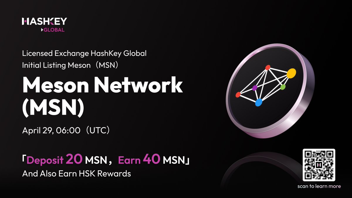 🎉 MSN is Now Live on HashKey Global! 🎉 Exciting news! $MSN has officially been listed on @HashKey_Global. Start trading today and be part of our growing community. Deposit 20 MSN, earn 40 MSN, and earn HSK at the same time! 💡Trade smart, grow your portfolio, and connect…