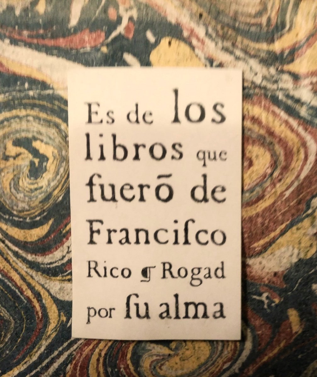 Vaya ex libris precioso el de Francisco Rico. Me lo tomo al pie de la letra.