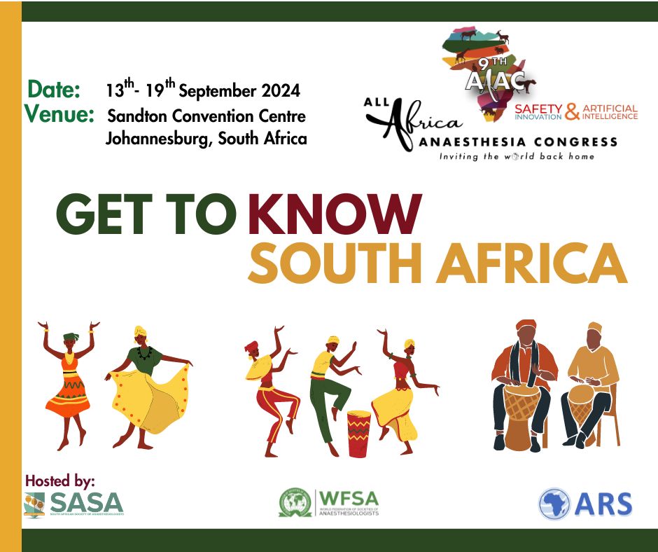 Discover the vibrant culture of South Africa rb.gy/sqhgo3! Join us at AAAConference2024. 
Register now, aaac2024.com & explore!
#2024AAAC #medicalcongress #medicallearning #anaestheticcongress #medicalcare #ARS #SASA #doctor #anaesthesia #SouthAfrica