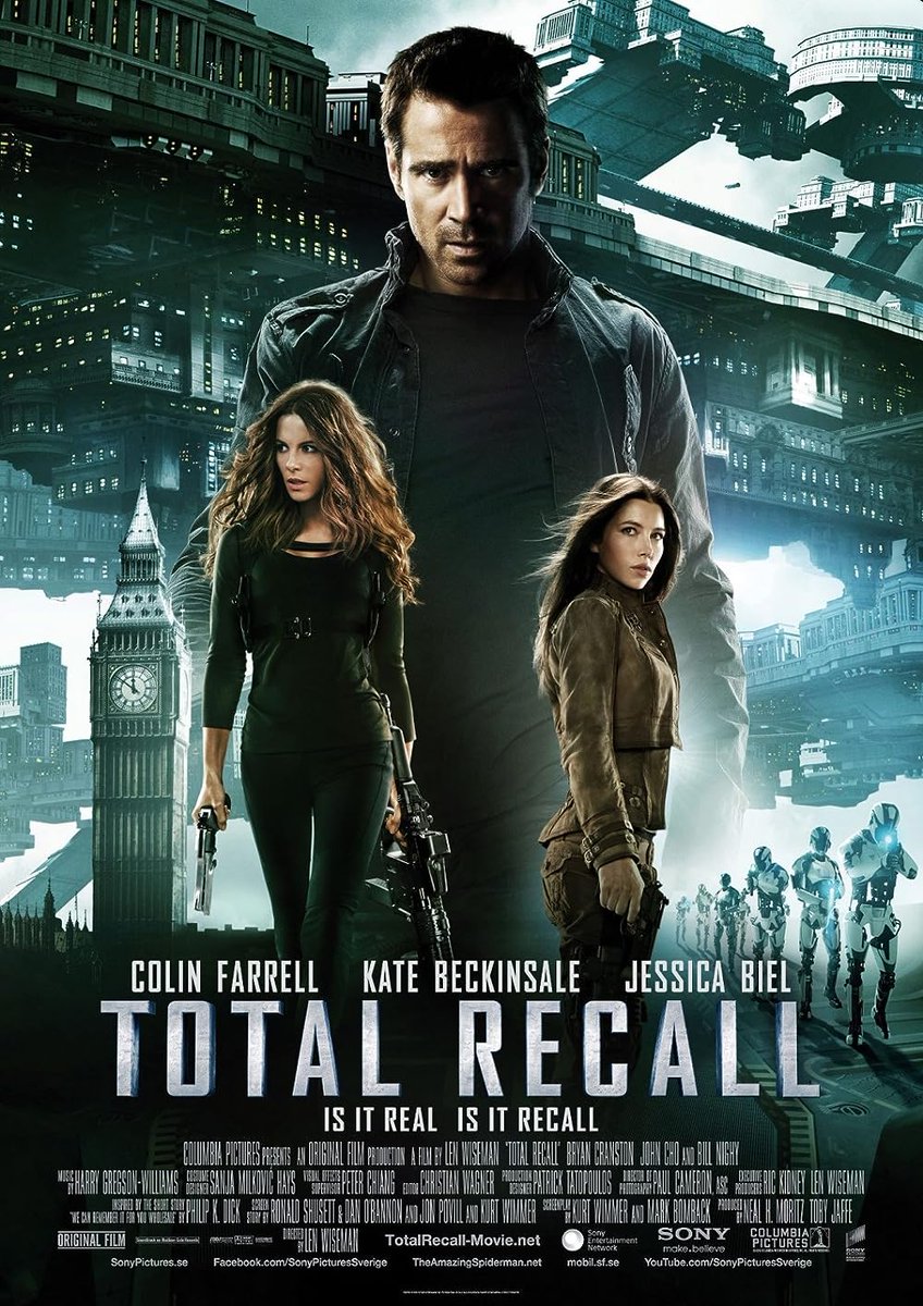 AttheflicksPod's tweet image. Total Recall. Underrated movie no. 32. No not that one! Rather this is the 2012 remake starring Colin Farrell and directed by Len Wiseman. Setting the story on Earth is intriguing, Farrell is good although Kate Beckinsale steals the film with her villainous turn. #scifi #remake
