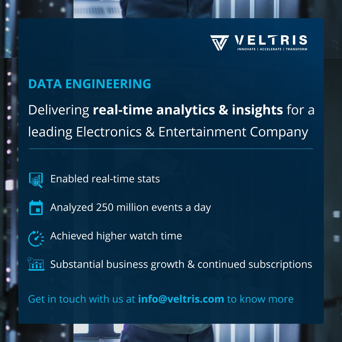 Take a look at what our customer achieved after implementing real-time analytics through our Data Engineering capabilities. Do you feel like you need help with something similar? tinyurl.com/sp9cpu8r 

#dataengineering #analystics #dataanalytics #realtimeanalytics